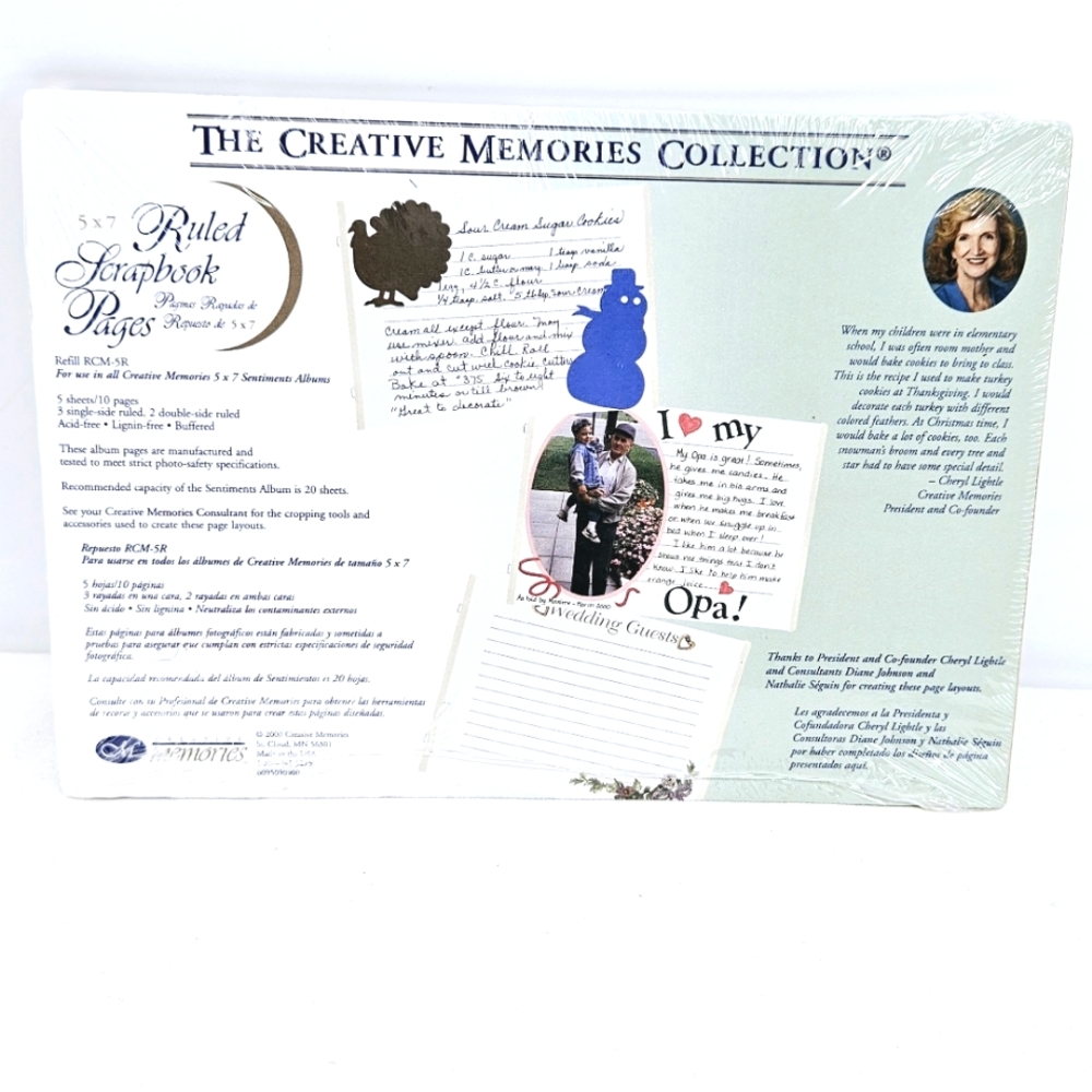 Creative Memories 5x7 Ruled Scrapbook Refill Pages RCM-5R Retired New